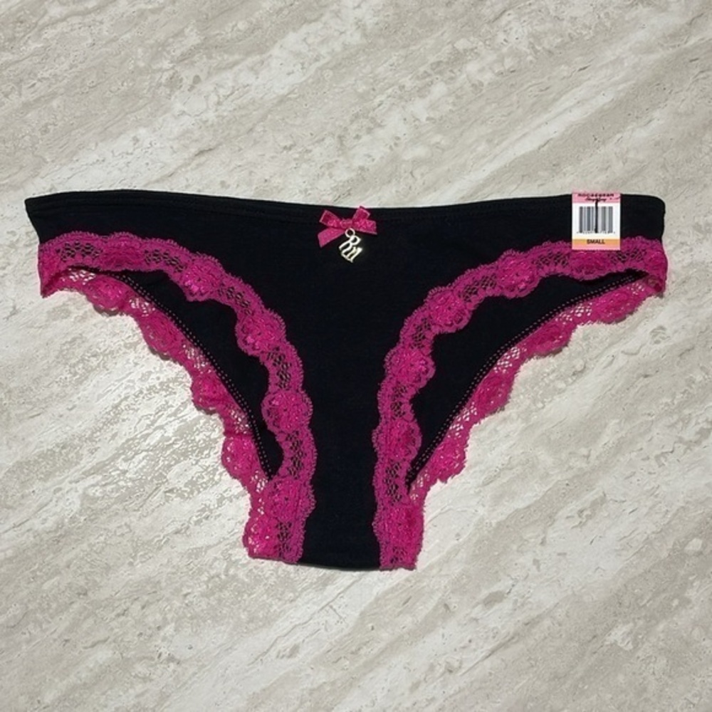 NWT Rare ROCAWEAR Black Cheeky Panties *S